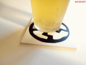 beer glass on sunwheel sonnenrad coaster