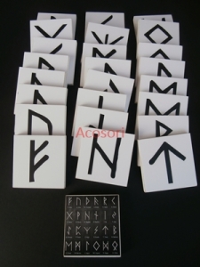 24 Futhark runes tiles in 3 Aetts